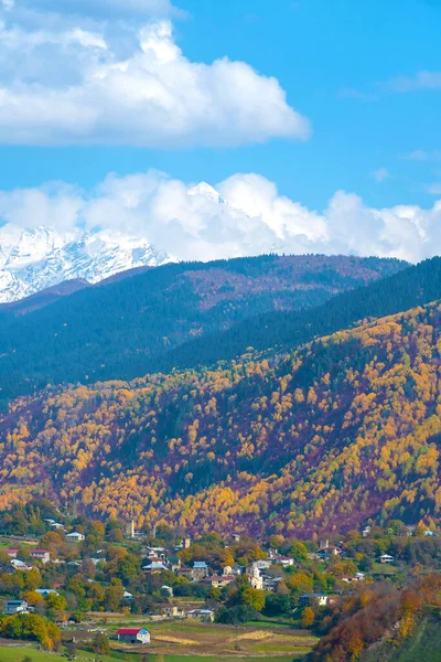 Beautiful Delightful Autumn Landscape Countryside Mountains Sunny Day Concept Travel — Stockfoto