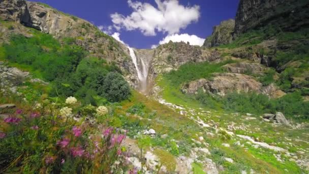 Una Las Cascadas Más Bellas Georgia Cascada Shdugra Cascada Atracción — Vídeos de Stock