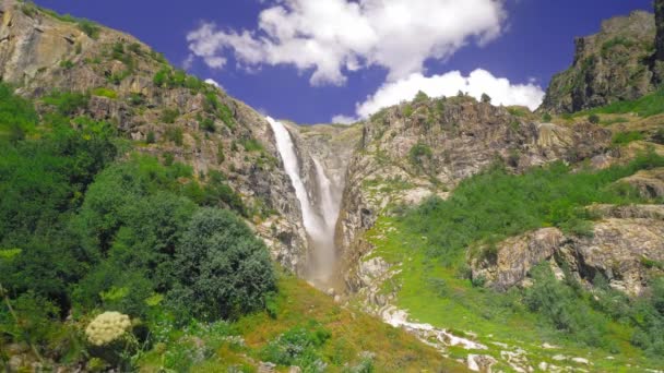 Una Las Cascadas Más Bellas Georgia Cascada Shdugra Cascada Atracción — Vídeos de Stock