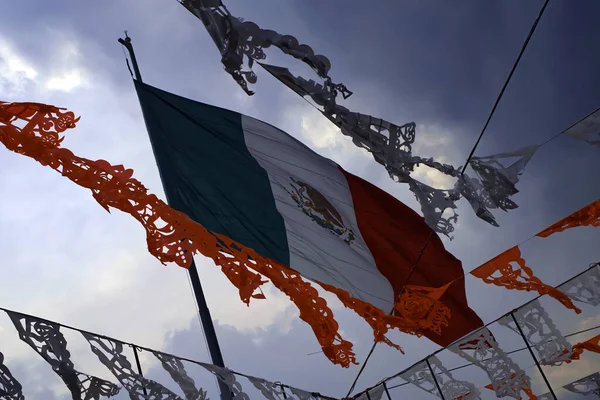 Large Mexican Flag Main Square Mexico City Mexico Day Dead — Stock Photo, Image