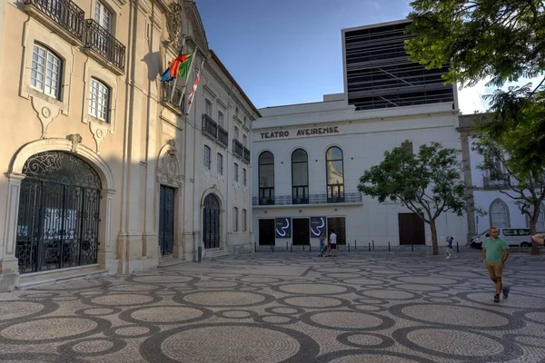 Aveiro Portugal Agosto 2022 Teatro Teatro Aveirense Localizado Junto Edifício — Fotografia de Stock