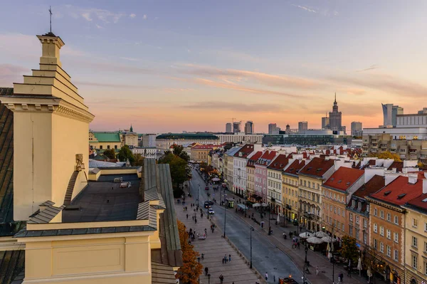 Warschau Polen Oktober 2019 Stadtbild Von Warschau Bei Nacht Blick — Stockfoto