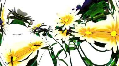 Beyaz Çiçek Botanik 3B Hazırlama