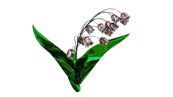 紫铃花植物3D渲染 — 图库照片