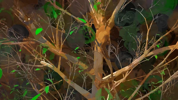 高山枫树植物数码渲染 — 图库照片