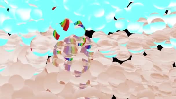 レインボーバブル喜びの背景ビデオ3Dレンダリング — ストック動画