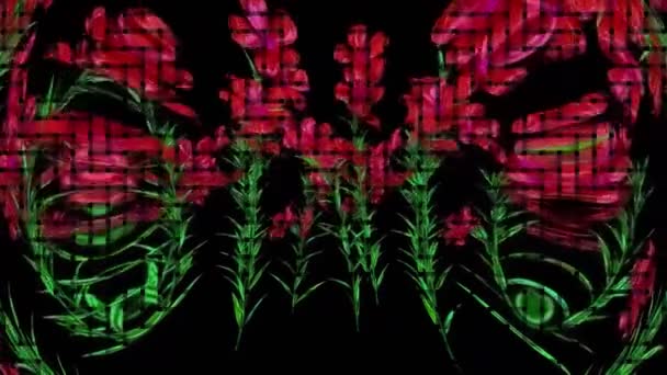 Botanische Kunst Petunien Digital Rendering — Stockvideo