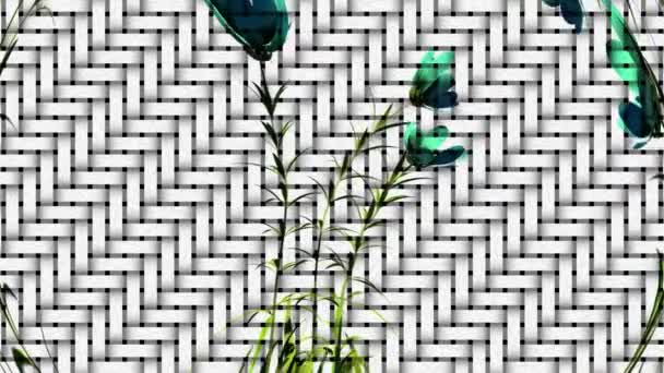 Ботанічне Мистецтво Дика Квітка Цифрове Рендерингу — стокове відео
