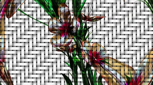 Ботаническое Искусство Atkinsiana Digital Rendering — стоковое фото