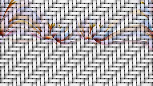 Botanische Grid Art Water Lilly Threads Digitale Rendering — Stockfoto