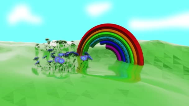 Arcobaleno Gioia Sfondo Video Rendering — Video Stock