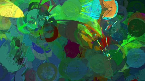 Ilustrasi Digital Latar Belakang Vibrant Abstrak — Stok Foto