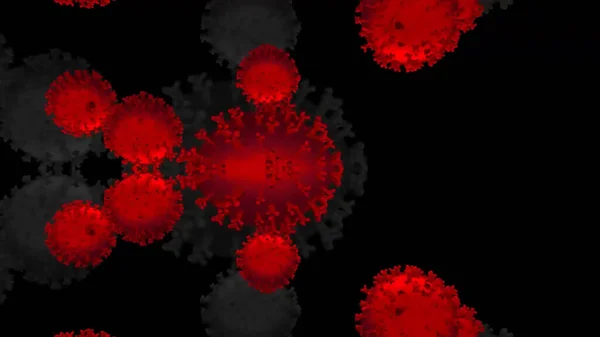 Corona Virus Covid 19大流行病3D渲染 — 图库照片