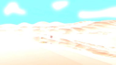 Soyut Peyzaj Tepeleri Dijital İllüstrasyon