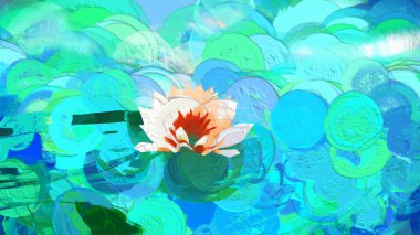 Floral Spring Botanical Background Digital Illustration