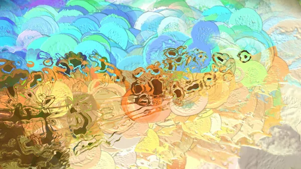 Abstract Landscape Hills Digital Illustration — 图库照片