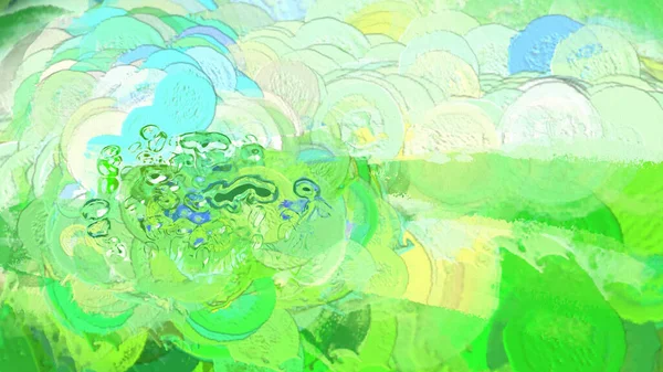 Abstract Green Summer Landscape Digital Illustration — 图库照片