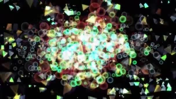 Glitter Levendige Sferen Abstract Achtergrond Digitale Rendering — Stockvideo
