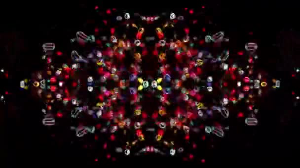 Glitter Vibrant Spheres Abstraktní Pozadí Digitální Vykreslování — Stock video