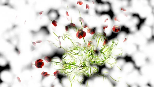 Botaniska Bubbly Abstrakt Bakgrund Digital Rendering — Stockfoto