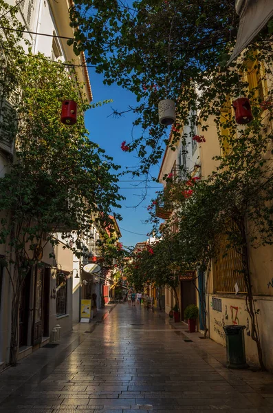 Hermosas Calles Decoradas Nafplion Con Edificios Arquitectónicos Tradicionales Nafplio Sin — Foto de Stock