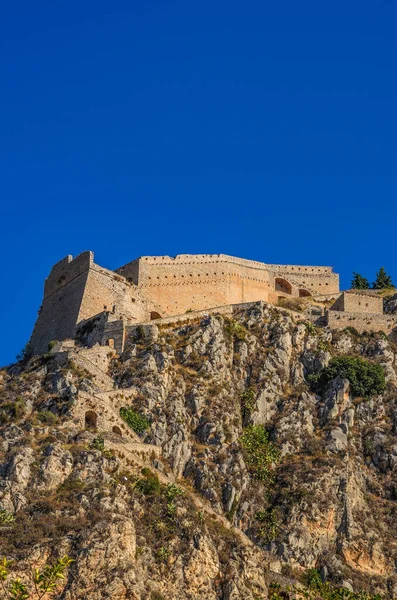 Medieval Venetian Fortress Palamidi Fortress Built Uphill Overlooking Acronafplia Castle — Stock Photo, Image