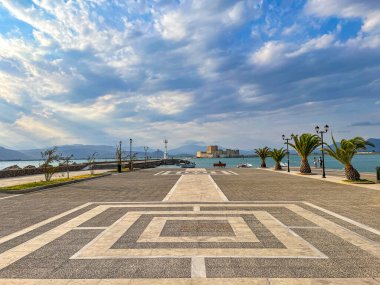 Beautiful seaside view from Nauplion city, in Argolis, Peloponnese, Greece clipart