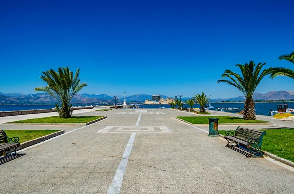 Indah Pemandangan Pantai Dari Nauplion Kota Argolis Peloponnese Yunani — Stok Foto