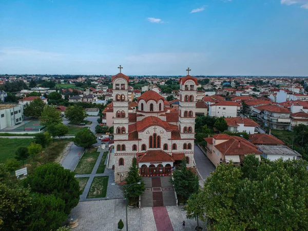 Aerial Panoramic View City Center Katerini City Pieria Greece — Stock Photo, Image