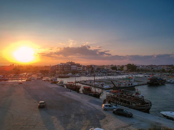 Marina Dari Katerini Pieria Lihat Atas Pantai Kota Paralia Katerini — Stok Foto