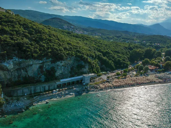 Vista Aérea Famosa Playa Panteleimonas Pieria Grecia — Foto de Stock