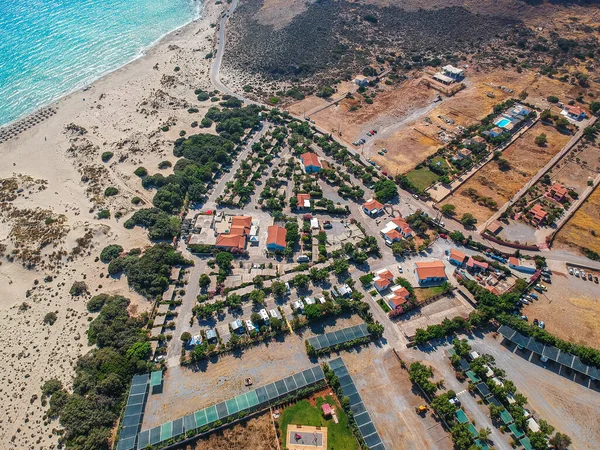 Aerial View Simos Camping Elafonisos Bungalows Elafonisos Island Laconia Greece — Stock Photo, Image