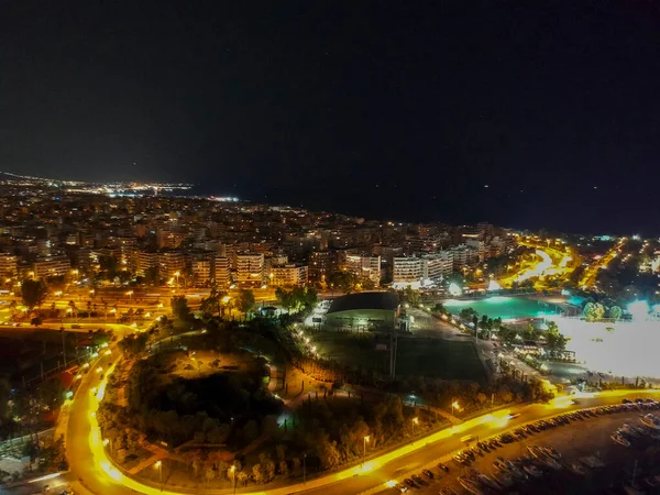 Aerial View Marina Flisvos Athens City Greece Night — Stock Photo, Image