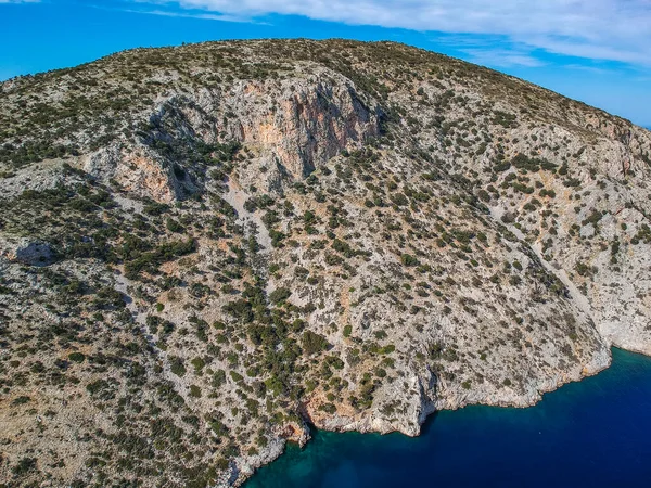 Drohnenaufnahme Des Malerischen Alten Hafens Gerakas Norden Von Alonnisos Griechenland — Stockfoto