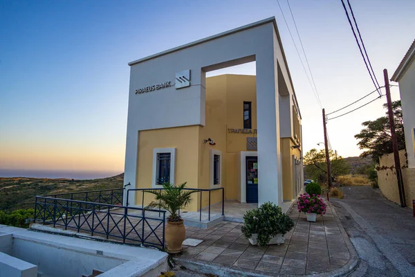 Außenansicht Des Bankgebäudes Von Piräus Auf Der Insel Kythera Griechenland — Stockfoto