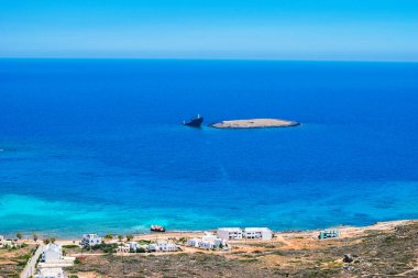 Yunanistan 'ın Kythera adasındaki Diakofti' de gemi enkazı
