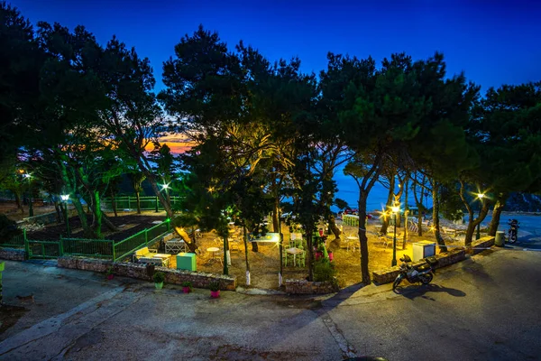 Belos Restaurantes Decorados Cafetarias Chora Vila Velha Ilha Alonissos Grécia — Fotografia de Stock