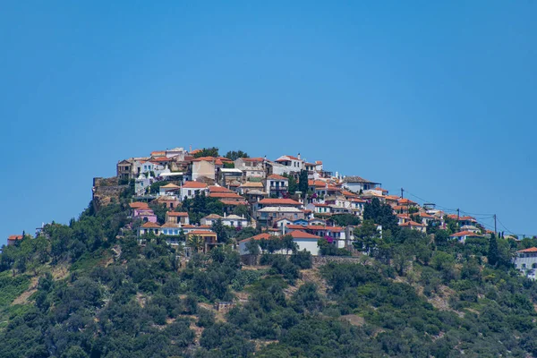Schöne Landschaft Vom Alten Dorf Chora Alonissos Insel Griechenland Traditionelle — Stockfoto