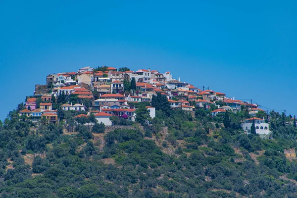 Schöne Landschaft Vom Alten Dorf Chora Alonissos Insel Griechenland Traditionelle — Stockfoto