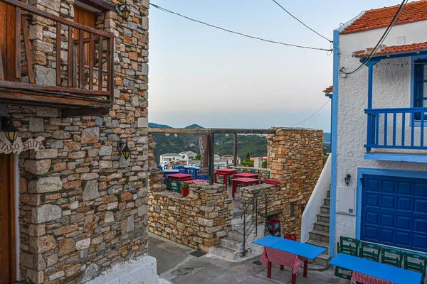 Beautiful Scenery Old Village Chora Alonissos Island Greece Traditional Architectural — ストック写真
