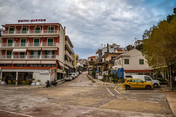 The beautiful seaside town of Patitiri, in Alonissos island, Greece, Europe