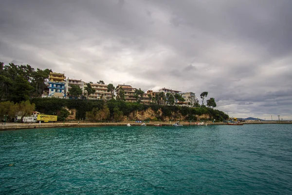 The beautiful Winter view of the beautiful seaside town of Patitiri, in Alonissos island, Greece, Europe