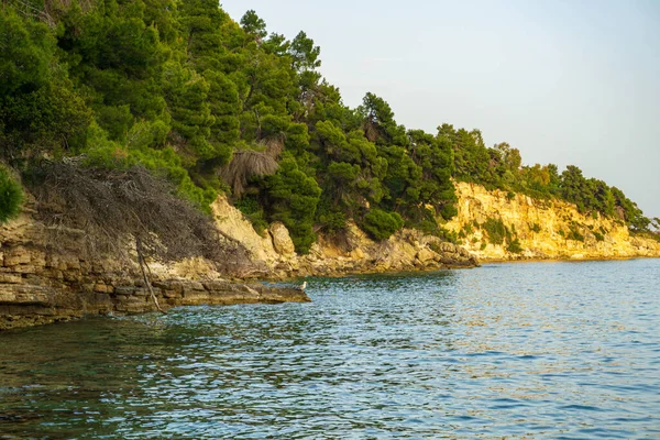 Vista Panorâmica Praia Chrysi Milia Ilha Alonnisos Grécia Europa — Fotografia de Stock