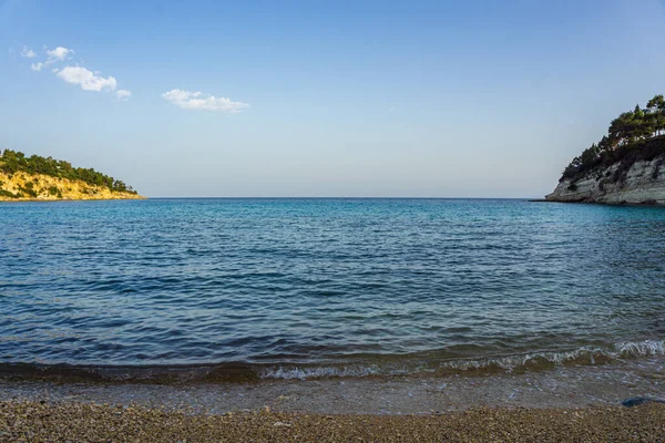 Вид Пляж Криси Милия Острове Алоннисос Греция Европа — стоковое фото