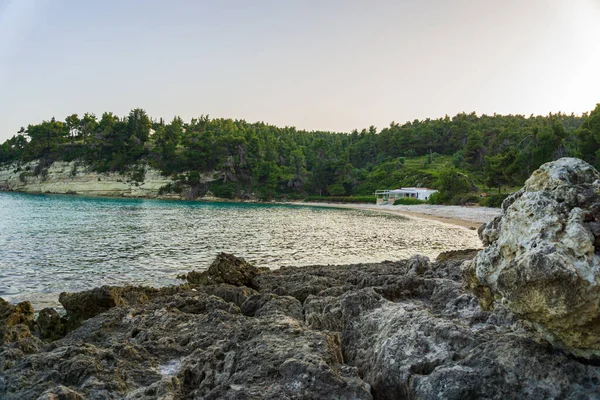 Панорама Пляжу Chrysi Milia Острові Алоннісос Греція — стокове фото