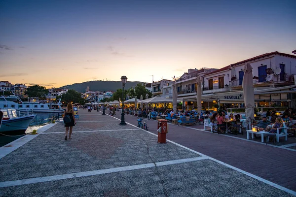 Beautiful Seaside View Skiathos Port Aunset Skiathos Sporades Greece — Stock fotografie