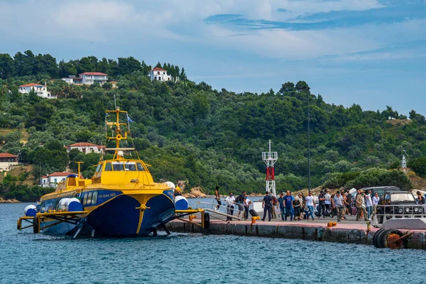 Erato Flying Dolphin Boat Aegean Company Arrives Skiathos Island Sporades —  Fotos de Stock