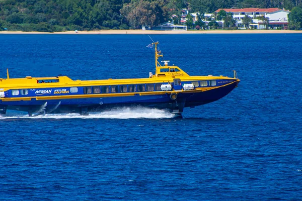 Barco Golfinho Voador Rato Companhia Aegean Chega Ilha Skiathos Sporades — Fotografia de Stock
