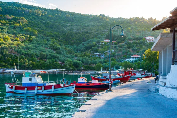 Traditional Fishing Boats Steni Vala Port Second Most Populous Village — 스톡 사진