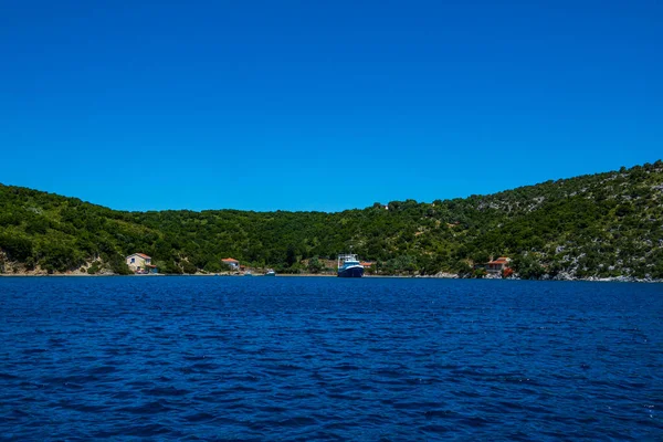 Beautiful seaside view of Peristera island during boating, located near Alonissos, Sporades, Greece